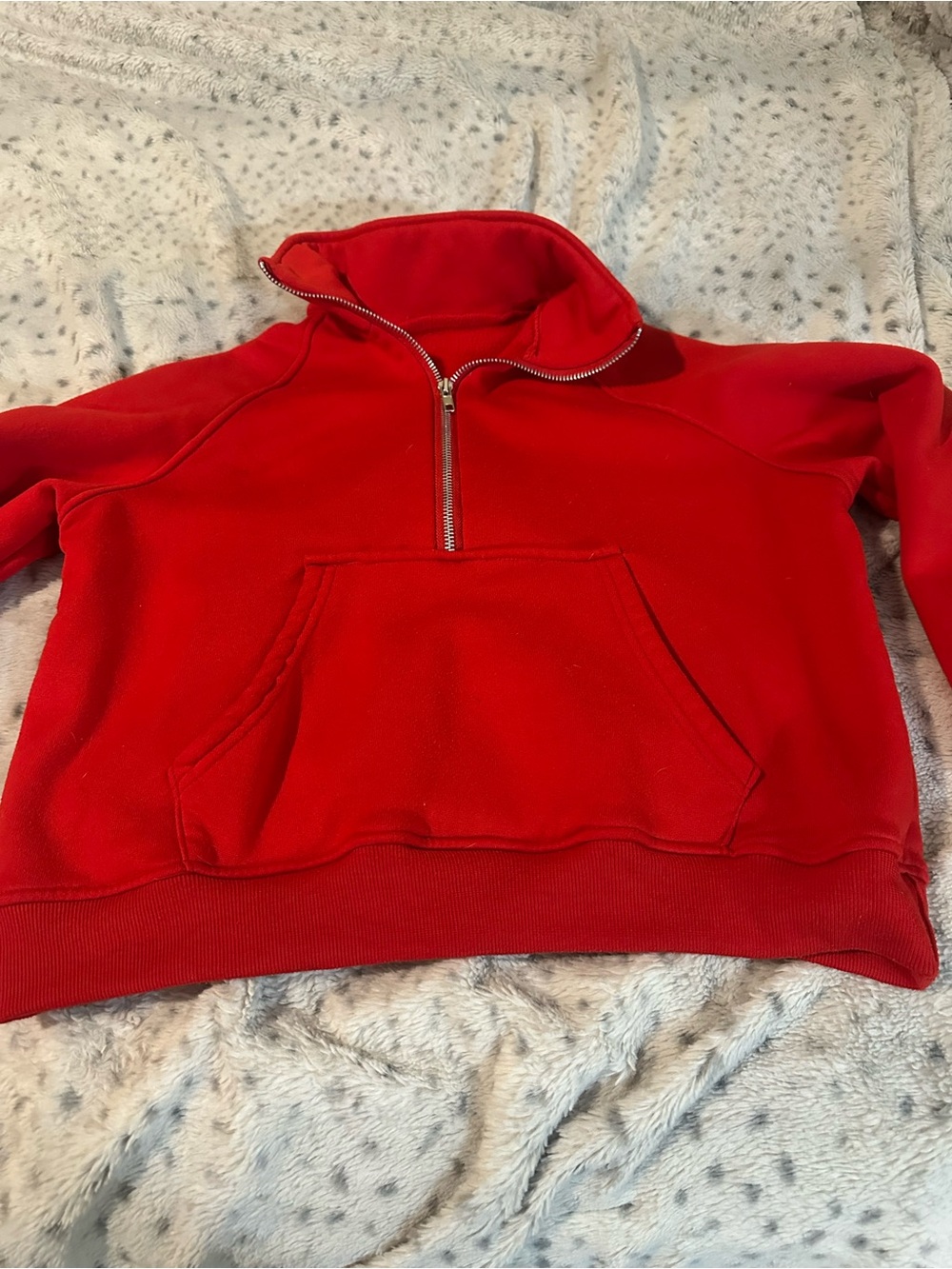 Girls 10/12 Red Half-Zip Pullover Sweater